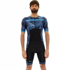 Zone3 Activate Plus Tropical Palm Short Sleeve Trisuit -Zone3 || Orbea || Pas Normal Studios store Zone3 Activate Plus Tropical Palm Short Sleeve Trisuit Navy Blue 2