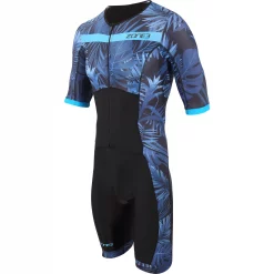 Zone3 Activate Plus Tropical Palm Short Sleeve Trisuit