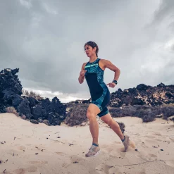 Zone3 Activate Plus Tropical Palm Womens Sleeveless Trisuit -Zone3 || Orbea || Pas Normal Studios store Zone3 Activate Plus Tropical Palm Womens Sleeveless Trisuit Navy Blue Mint Green 3