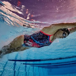 Zone3 Aztec 2.0 Strap Back Womens Swim Costume -Zone3 || Orbea || Pas Normal Studios store Zone3 Aztec 20 Strap Back Womens Swim Costume Navy Red 4