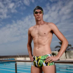 Zone3 High Jazz 2.0 Swim Brief Short -Zone3 || Orbea || Pas Normal Studios store Zone3 High Jazz 20 Swim Short Black Yellow Green 2