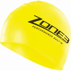 Zone3 Silicone Swimming Cap -Zone3 || Orbea || Pas Normal Studios store Zone3 Silicone Swim Cap hi viz yellow